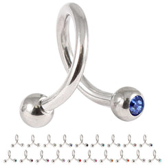 view all Steel Double Jewelled Spiral 1.6mm body jewellery