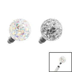 view all Smooth Glitzy Ball for Internal Thread shafts in 1.2mm body jewellery