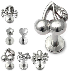 view all Steel Labret with Cast Steel Attachment 1.2mm body jewellery
