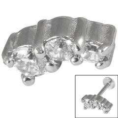view all Steel Threaded Attachment - 1.2mm Cast Steel Trio Gem body jewellery