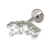 view all Steel Labret with Cast Steel Trio Gem 1.2mm body jewellery