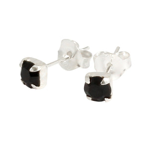 Silver Claw Set Crystal Studs 3mm and 4mm gem (ST8CS)