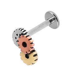 view all Steel Labret with Cast Steel Steampunk 1.2mm body jewellery