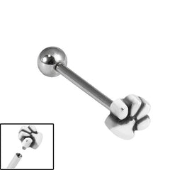 view all Titanium Internally Threaded Micro Barbells 1.2mm - Paw Print body jewellery