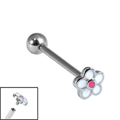 Titanium Internally Threaded Micro Barbells 1.2mm - Daisy Flower