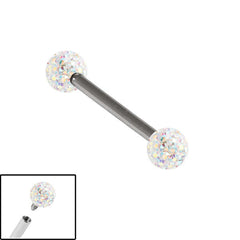 view all Titanium Internally Threaded Micro Barbells 1.2mm - Smooth Glitzy Ball body jewellery