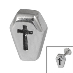 view all Steel Threaded Attachment - 1.2mm Cast Steel Coffin body jewellery