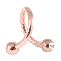 view all Rose Gold Steel Double Jewelled Spirals 1.2mm body jewellery