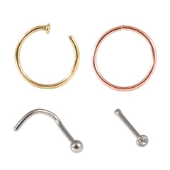 view all Multipack - Mixed Style Nose Piercing Set 1.0mm body jewellery