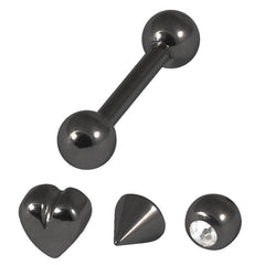 view all Multipack - Black Steel Micro Barbell and Attachments Set 1.2mm body jewellery