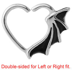 view all Steel Bat Wing Continuous Heart Twist Ring body jewellery