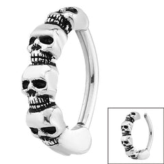 view all Steel Huggie Belly Clicker Ring - Skull body jewellery
