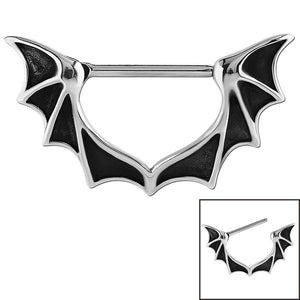 Steel Bat Wings Nipple Clicker Ring