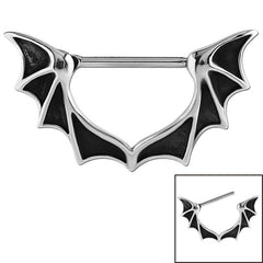 view all Steel Bat Wings Nipple Clicker Ring body jewellery