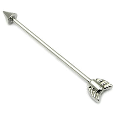 view all Steel Industrial Scaffold Barbell with Cupids Arrow Ends IND14 body jewellery
