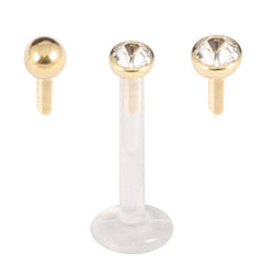 Multipacks - Bioflex Push-fit Labret with Mix Zircon Steel Tops Set