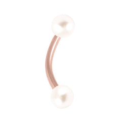 view all Rose Gold Steel Micro Curved Bar with Acrylic Pearl Balls 1.2mm body jewellery