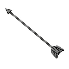 view all Black Steel Industrial Scaffold Barbell with Cupids Arrow Ends IND14B body jewellery