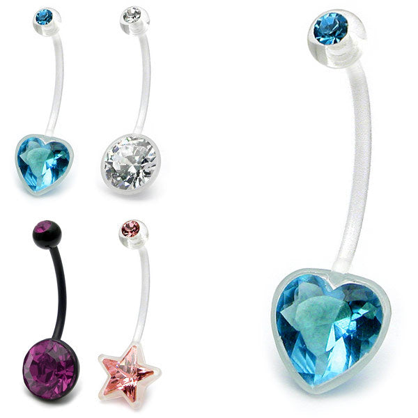 Pregnancy Belly Bars (PTFE and Bioflex) bodyjewellery.co.uk