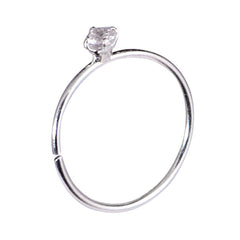 view all Sterling Silver Hoops - Claw-set Jewelled Nose ring H143 body jewellery