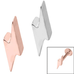view all Steel Threaded Attachment - 1.2mm Steel Lightning Bolt body jewellery