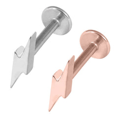 view all Steel Labret with Steel Lightning Bolt Attachment 1.2mm body jewellery