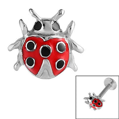view all Steel Threaded Attachment - 1.2mm Cast Steel Ladybird body jewellery