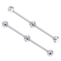 view all Steel Mid Bar Multi-Gem Industrial Scaffold Barbells IND51 body jewellery