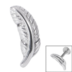 view all Steel Threaded Attachment - 1.2mm Cast Steel Quill Feather body jewellery