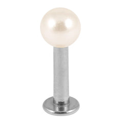 view all Steel Labret with Acrylic Pearl Ball 1.6mm body jewellery