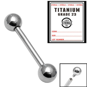 Sterile Titanium Internal Thread Barbell 1.6mm