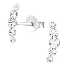 view all Sterling Silver 5 Jewelled Arc Ear Stud Earrings ES148 body jewellery