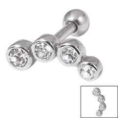 view all Steel 4 Jewel Arc Micro Bar body jewellery
