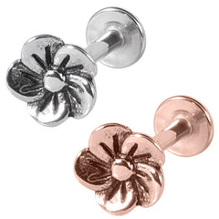 view all Steel Labret with Steel Flower 1.2mm body jewellery