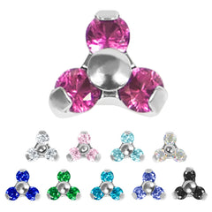 view all Titanium Claw Set CZ Jewelled Mini Trinity for Internal Thread shafts in 1.2mm body jewellery