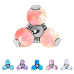 view all Titanium Claw Set Synth Opal Trinity for Internal Thread shafts in 1.2mm body jewellery