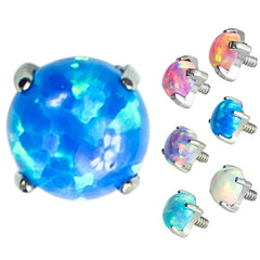 view all Titanium Claw Set Round Synth Opal Top for Internal Thread shafts in 1.2mm body jewellery