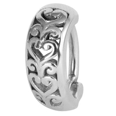 view all Steel Huggie Belly Clicker Ring - Filigree Heart body jewellery