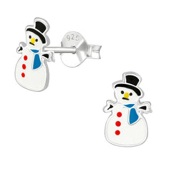 view all Sterling Silver Snowman Ear Stud Earrings ES37 body jewellery
