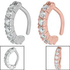 view all Steel Pave Set Jewelled Rook Clicker Ring body jewellery