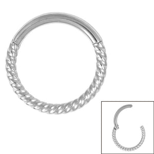 Steel Twisted Rope Hinged Clicker Ring