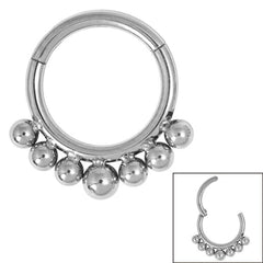 view all Steel Tribal Asia Ball Hinged Clicker Ring body jewellery