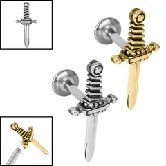 view all Titanium Internally Threaded Labrets 1.2mm - Steel Dagger body jewellery