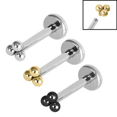 view all Titanium Internally Threaded Labrets 1.2mm - Titanium Asia Trinity body jewellery