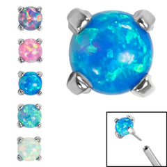 view all Titanium Threadless (Bend fit) Claw Set Synth Opals body jewellery