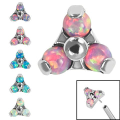 view all Titanium Threadless (Bend fit) Claw Set Synth Opal Trinity body jewellery