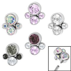 view all Titanium (Infinity) Bezel Set Jewelled Cluster for Internal Thread shafts in 1.2mm body jewellery