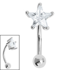 view all Steel Claw Set Jewelled Star Micro Curved Bar 1.2mm body jewellery