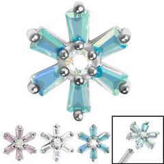 view all Steel Claw Set CZ Lily Flower for Internal Thread shafts in 1.2mm body jewellery