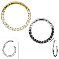 view all Titanium Hinged Pave Set Jewelled Eternity Clicker Ring body jewellery